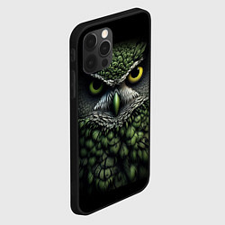 Чехол для iPhone 12 Pro Зелено черная сова, цвет: 3D-черный — фото 2
