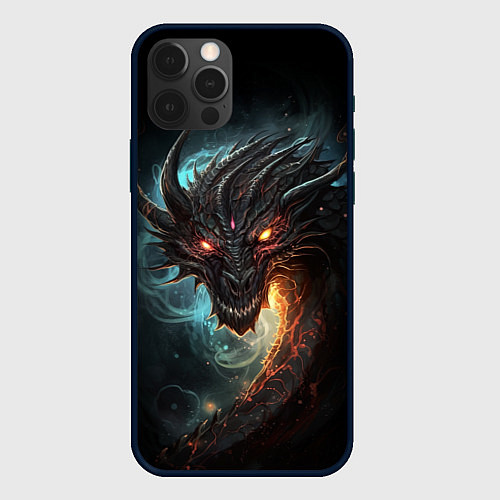 Чехол iPhone 12 Pro Фэнтази дракон символ 2024 / 3D-Черный – фото 1