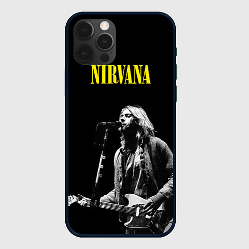 Чехол iPhone 12 Pro Группа Nirvana Курт Кобейн / 3D-Черный – фото 1