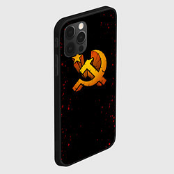 Чехол для iPhone 12 Pro Серп и молот СССР краски, цвет: 3D-черный — фото 2