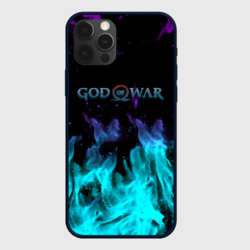 Чехол iPhone 12 Pro God of war неоновый шторм / 3D-Черный – фото 1