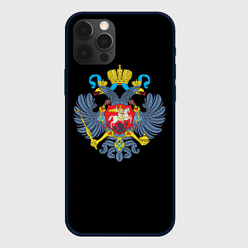 Чехол iPhone 12 Pro Имперская символика России / 3D-Черный – фото 1