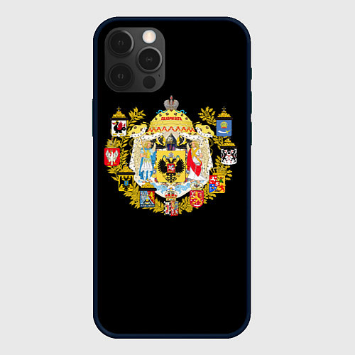 Чехол iPhone 12 Pro Россия герб славянский / 3D-Черный – фото 1