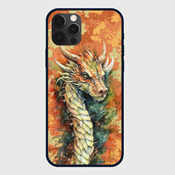 Чехол iPhone 12 Pro Зеленый древесный дракон с листьями