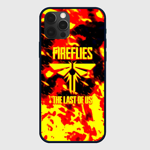Чехол iPhone 12 Pro The last of us огненное лого цикады / 3D-Черный – фото 1