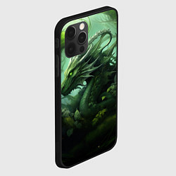 Чехол для iPhone 12 Pro Яркий зеленый дракон 2024, цвет: 3D-черный — фото 2