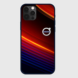 Чехол для iPhone 12 Pro Volvo neon gradient auto, цвет: 3D-черный