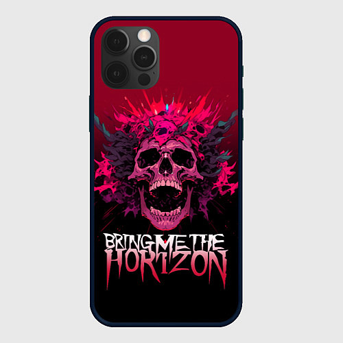 Чехол iPhone 12 Pro Bring Me the Horizon - rock band / 3D-Черный – фото 1