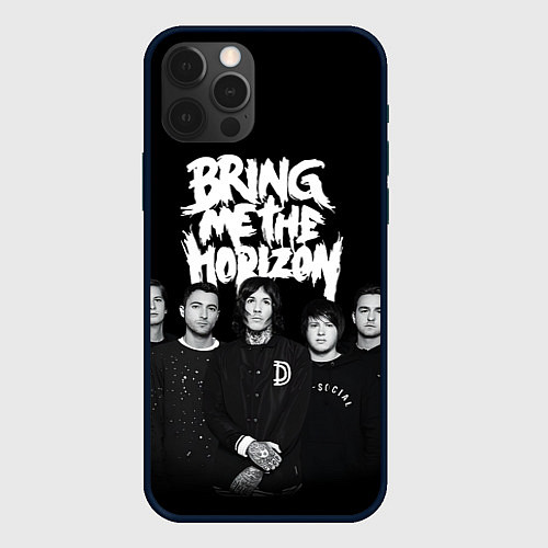 Чехол iPhone 12 Pro Bring me the horizon - group / 3D-Черный – фото 1