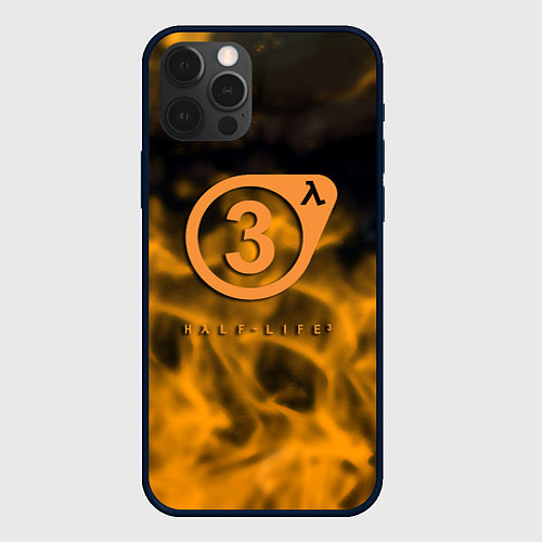 Чехол iPhone 12 Pro Half life orange flame valve / 3D-Черный – фото 1