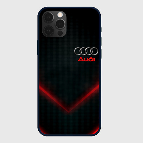Чехол iPhone 12 Pro Audi stripes neon / 3D-Черный – фото 1