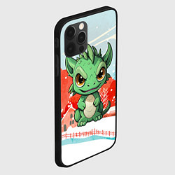 Чехол для iPhone 12 Pro Зеленый маленький дракон, цвет: 3D-черный — фото 2