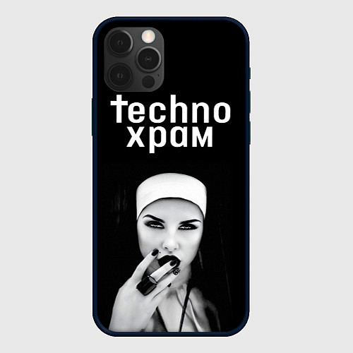 Чехол iPhone 12 Pro Techno храм монашка с перстнем / 3D-Черный – фото 1