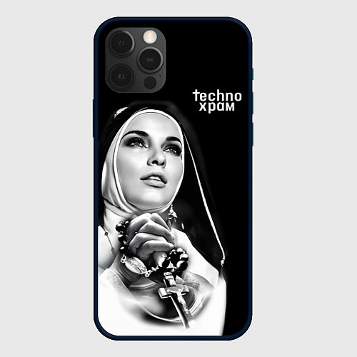 Чехол iPhone 12 Pro Techno храм монашка в молитве / 3D-Черный – фото 1