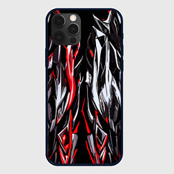 Чехол iPhone 12 Pro Агрессивные линии белые и красные