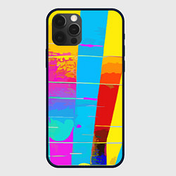Чехол для iPhone 12 Pro Цветная абстракция - поп арт, цвет: 3D-черный