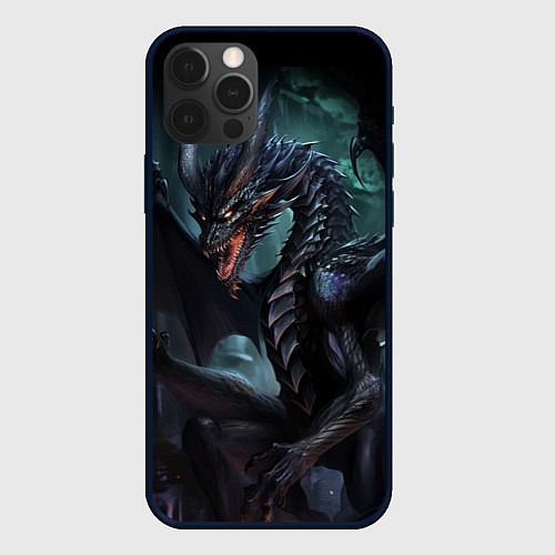 Чехол iPhone 12 Pro Древний пещерный дракон символ 2024 / 3D-Черный – фото 1