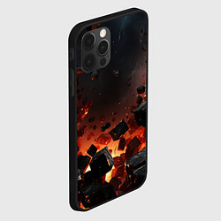 Чехол для iPhone 12 Pro Взрыв плит и огонь, цвет: 3D-черный — фото 2