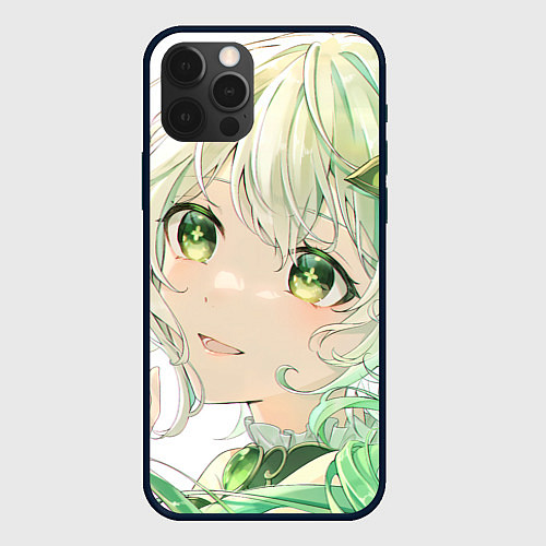 Чехол iPhone 12 Pro Genshin Impact Nahida smile / 3D-Черный – фото 1