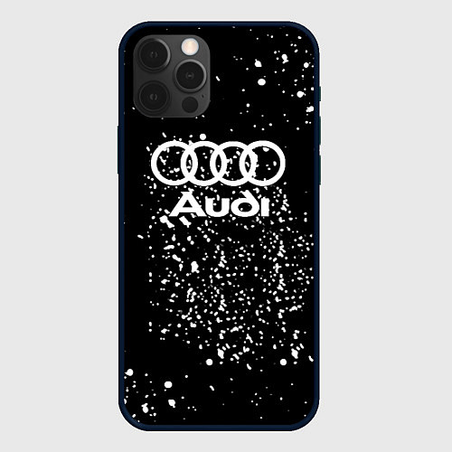 Чехол iPhone 12 Pro Audi белая краска авто спорт / 3D-Черный – фото 1