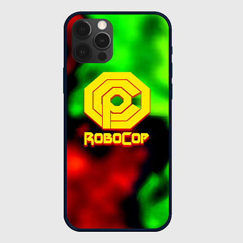 Чехол iPhone 12 Pro Робот полицейский flame / 3D-Черный – фото 1