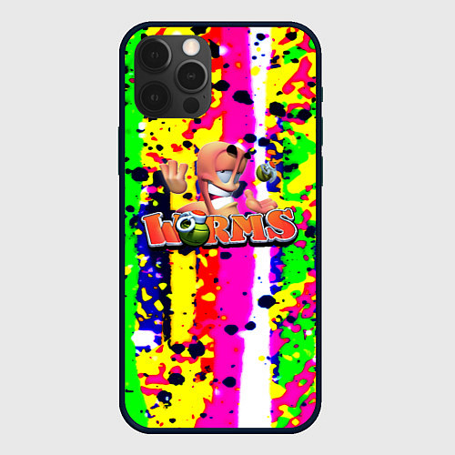 Чехол iPhone 12 Pro Worms true colors / 3D-Черный – фото 1