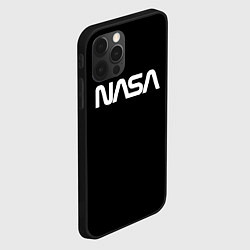 Чехол для iPhone 12 Pro NASA space logo, цвет: 3D-черный — фото 2