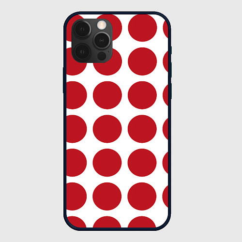 Чехол iPhone 12 Pro Красные круги / 3D-Черный – фото 1