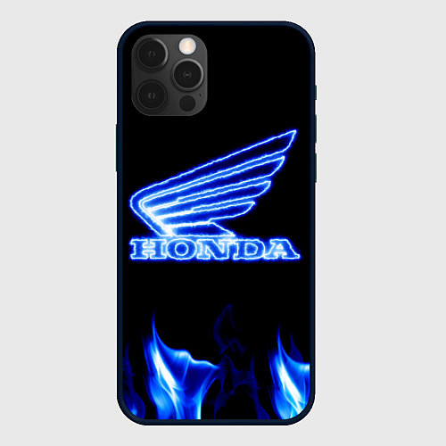 Чехол iPhone 12 Pro Honda neon / 3D-Черный – фото 1