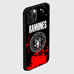 Чехол для iPhone 12 Pro Ramones краски метал группа, цвет: 3D-черный — фото 2