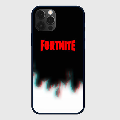 Чехол iPhone 12 Pro Fortnite flame glitch / 3D-Черный – фото 1