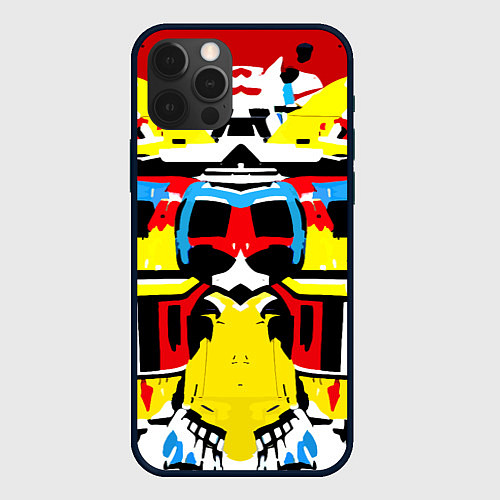 Чехол iPhone 12 Pro Cyber abstraction / 3D-Черный – фото 1