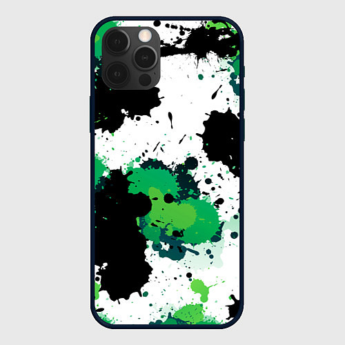 Чехол iPhone 12 Pro Яркие брызги красок / 3D-Черный – фото 1