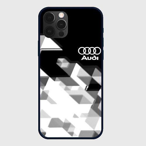 Чехол iPhone 12 Pro AUDI geometry sport / 3D-Черный – фото 1