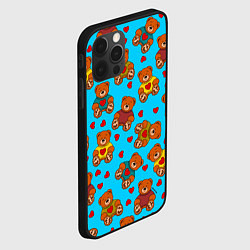 Чехол для iPhone 12 Pro Мишки в цветных свитерах и сердечки, цвет: 3D-черный — фото 2