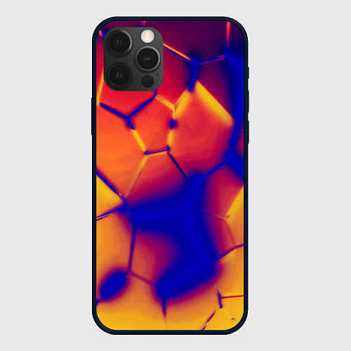 Чехол iPhone 12 Pro Плиты разломы сепия негатив / 3D-Черный – фото 1