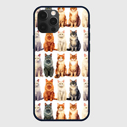 Чехол iPhone 12 Pro Сорок кошек - паттерн