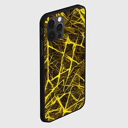Чехол для iPhone 12 Pro Жёлтая паутина на чёрном фоне, цвет: 3D-черный — фото 2
