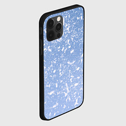 Чехол для iPhone 12 Pro Белые хлопья на голубом фоне, цвет: 3D-черный — фото 2