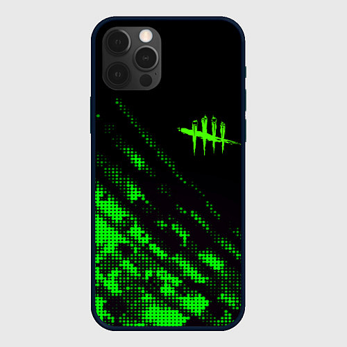 Чехол iPhone 12 Pro Dead by daylight green neon / 3D-Черный – фото 1