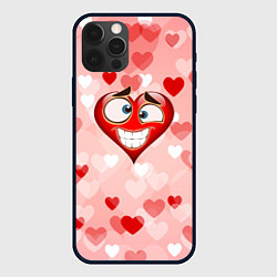 Чехол для iPhone 12 Pro Влюбленный взляд сердца, цвет: 3D-черный