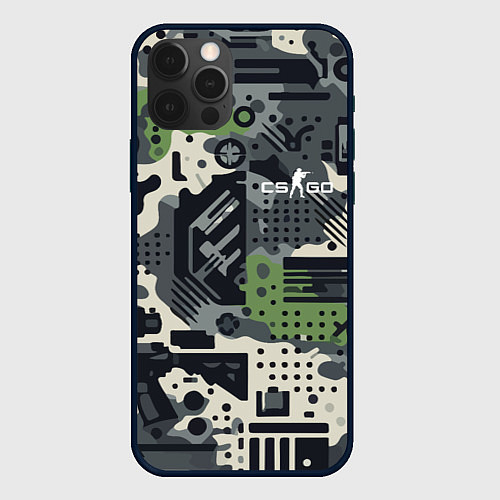 Чехол iPhone 12 Pro Counter Strike go - pattern / 3D-Черный – фото 1