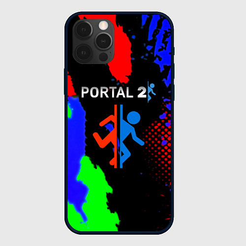 Чехол iPhone 12 Pro Portal 2 краски сочные текстура / 3D-Черный – фото 1