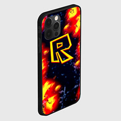 Чехол для iPhone 12 Pro Roblox огенное лого, цвет: 3D-черный — фото 2