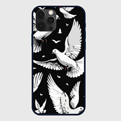 Чехол для iPhone 12 Pro Белый голубь мира, цвет: 3D-черный