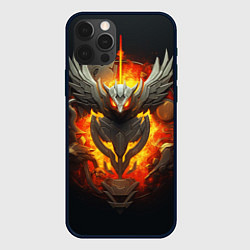 Чехол для iPhone 12 Pro Огненный символ орла, цвет: 3D-черный