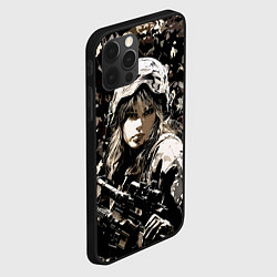 Чехол для iPhone 12 Pro Блондинка снайпер в камуфляже, цвет: 3D-черный — фото 2