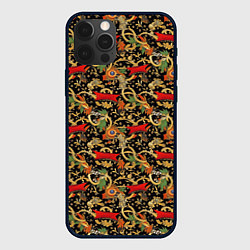 Чехол iPhone 12 Pro Яркая абстракция на черном фоне