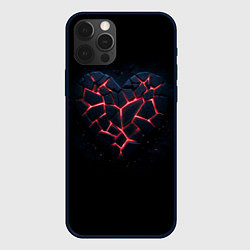 Чехол iPhone 12 Pro Разбитое сердце из камня и неона