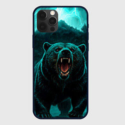 Чехол iPhone 12 Pro Царь тайги - медведь молнии
